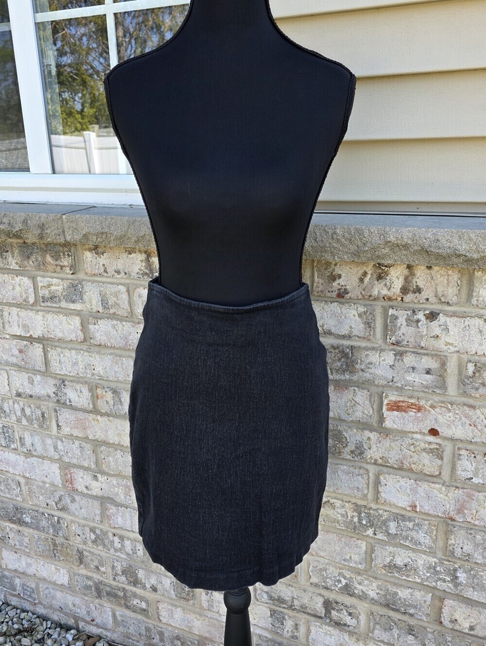 Y2K Black Denim Mini Skirt Made In USA Size 11
